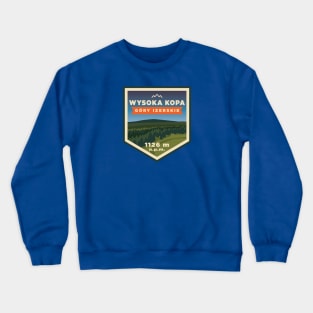 Wysoka Kopa mountain peak in Izerskie Mountains, Poland Crewneck Sweatshirt